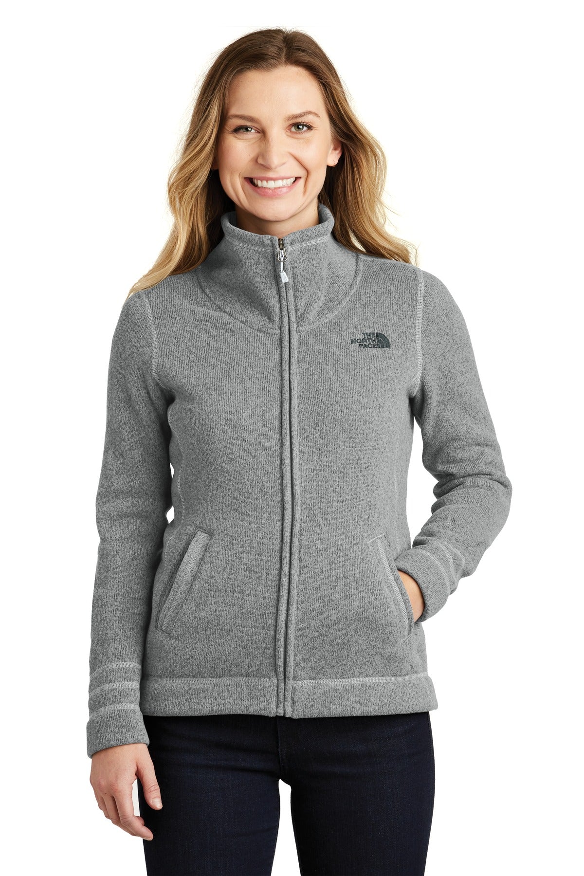 The North Face  Women's Sweater Fleece Jacket. NF0A3LH8 TNF Medium Grey Heather