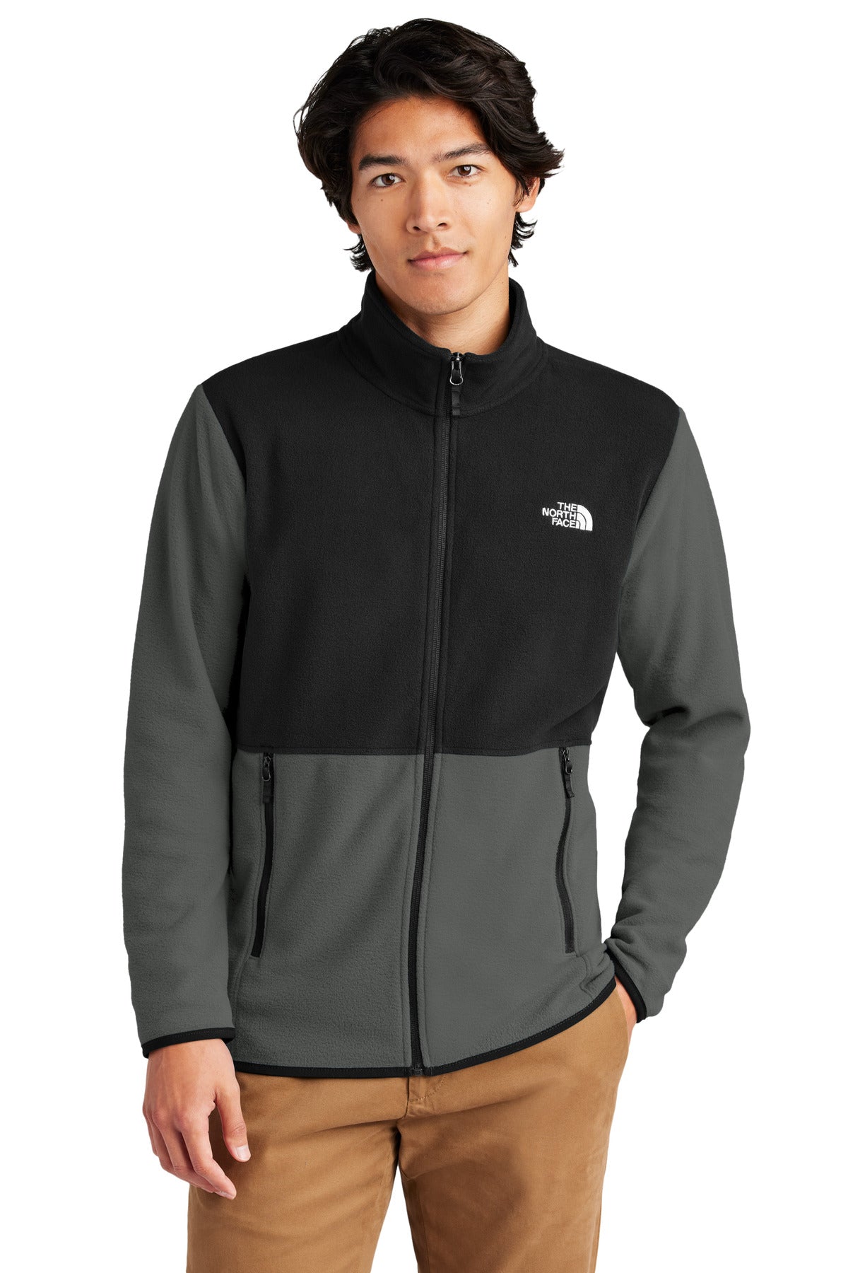 The North Face Glacier Full-Zip Fleece Jacket NF0A7V4J Asphalt Grey/ TNF Black