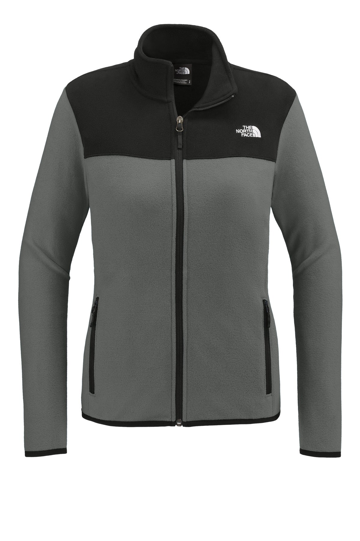 The North Face Women's Glacier Full-Zip Fleece Jacket NF0A7V4K Asphalt Grey/ TNF Black