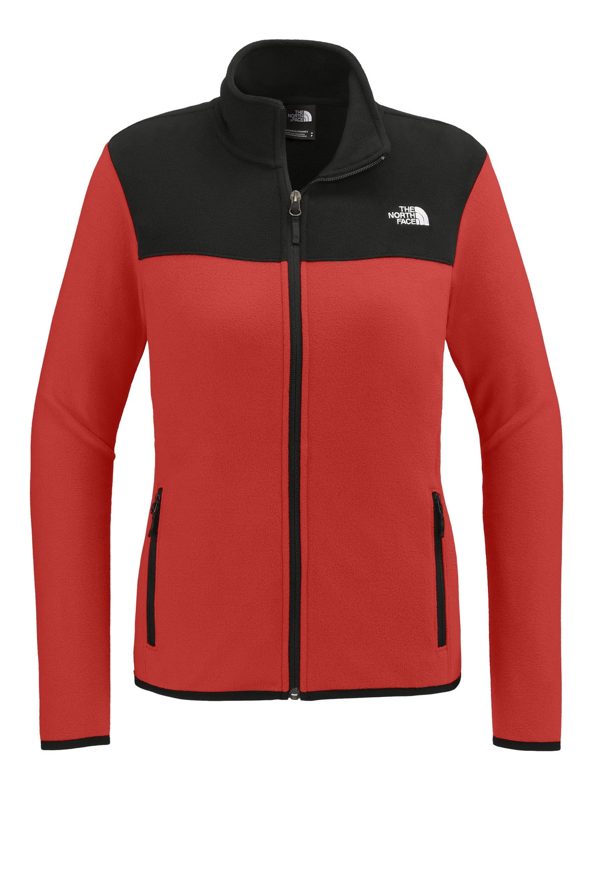 The North Face Women's Glacier Full-Zip Fleece Jacket NF0A7V4K Rage Red / TNF Black
