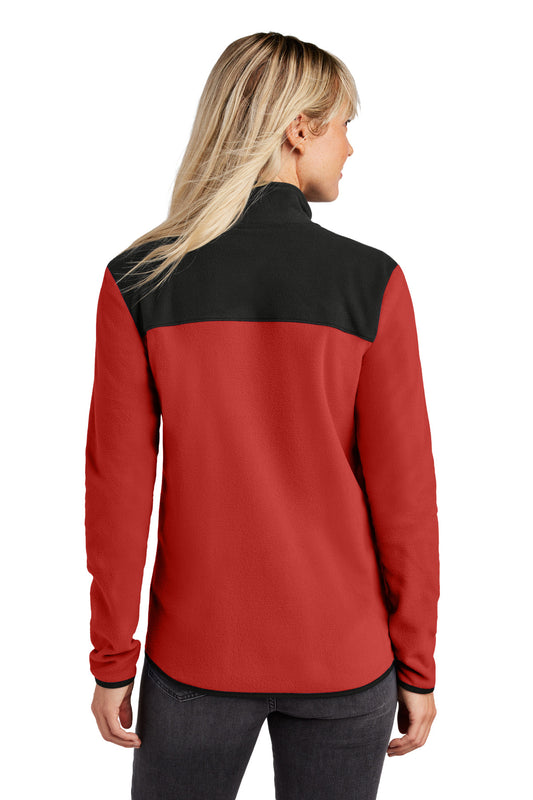 The North Face Women's Glacier Full-Zip Fleece Jacket NF0A7V4K Rage Red / TNF Black