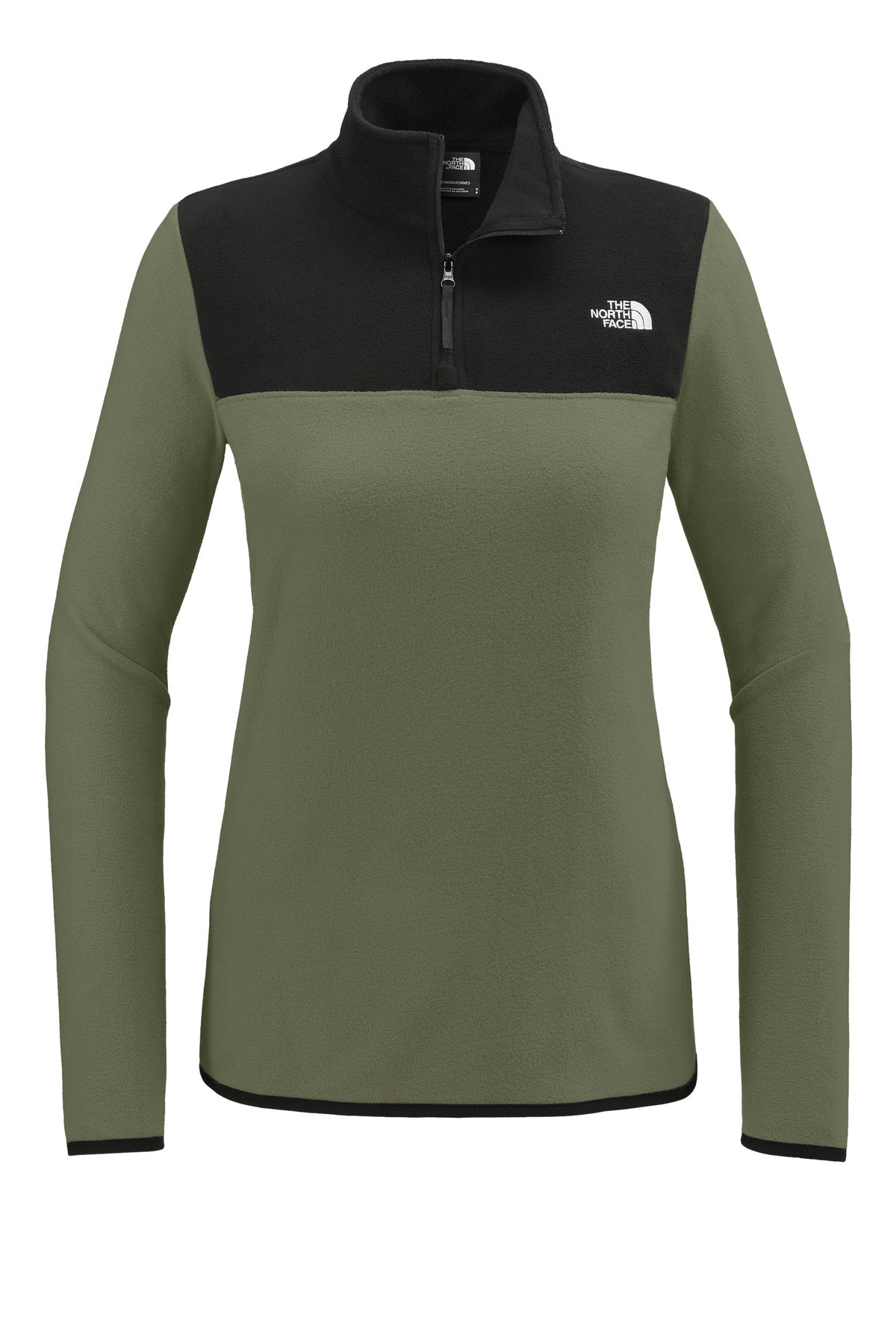 The North Face Women's Glacier 1/4-Zip Fleece NF0A7V4M New Taupe Green/ TNF Black