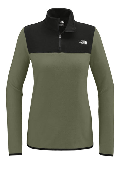 The North Face Women's Glacier 1/4-Zip Fleece NF0A7V4M New Taupe Green/ TNF Black