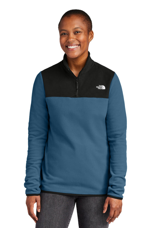 The North Face Women's Glacier 1/4-Zip Fleece NF0A7V4M Shady Blue/ TNF Black