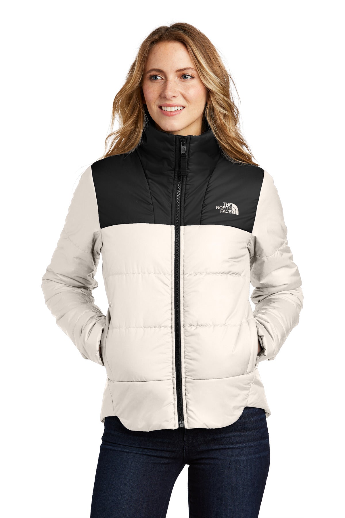 The North Face Women's Chest Logo Everyday Insulated Jacket NF0A7V6K Vintage White