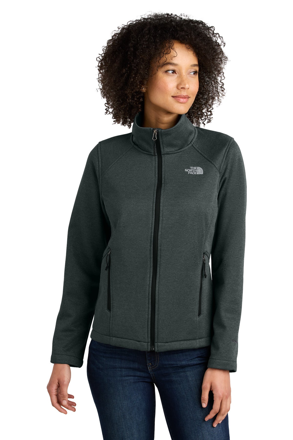 The North Face Women's Chest Logo Ridgewall Soft Shell Jacket NF0A88D4 TNF Dark Grey Heather