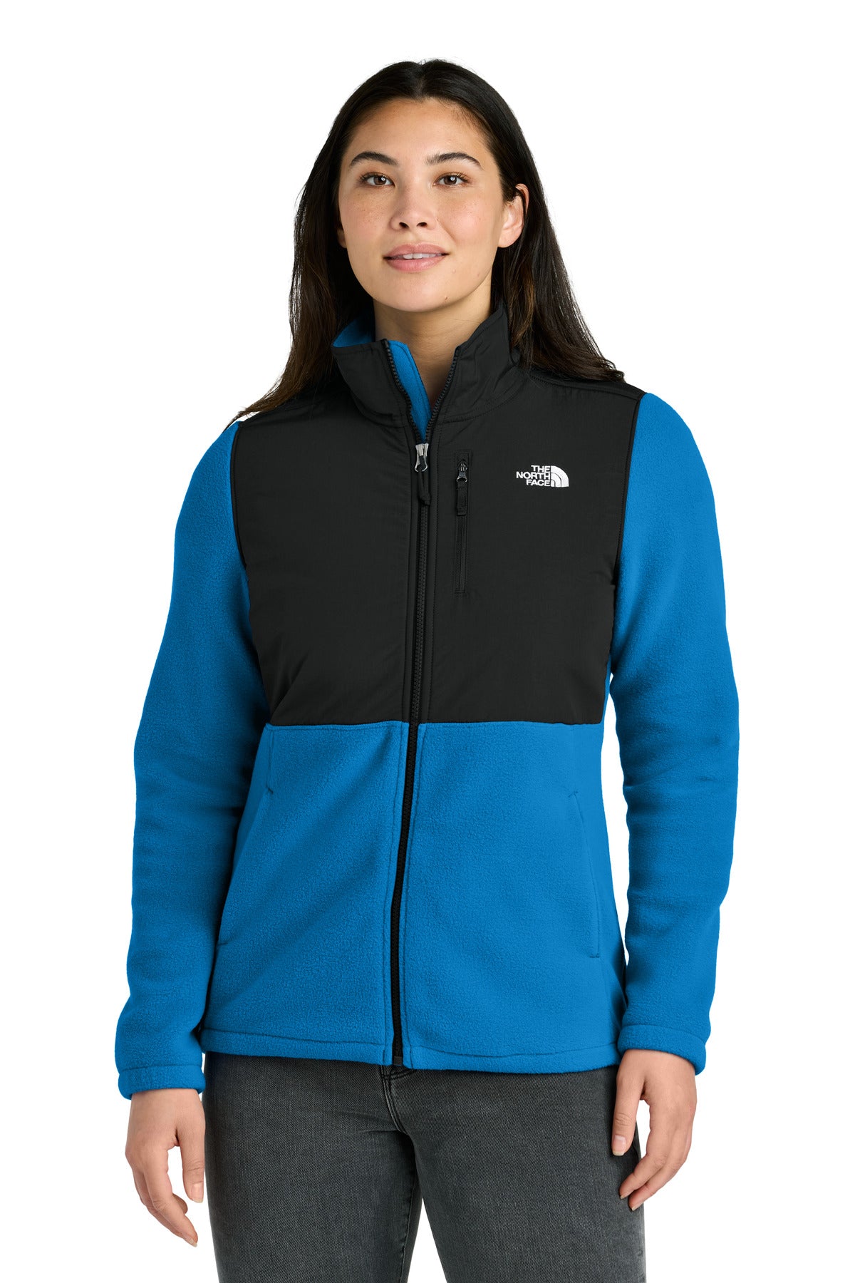The North Face Women's Highest Peak Full-Zip Fleece Jacket NF0A8BUR Hero Blue/ TNF Black