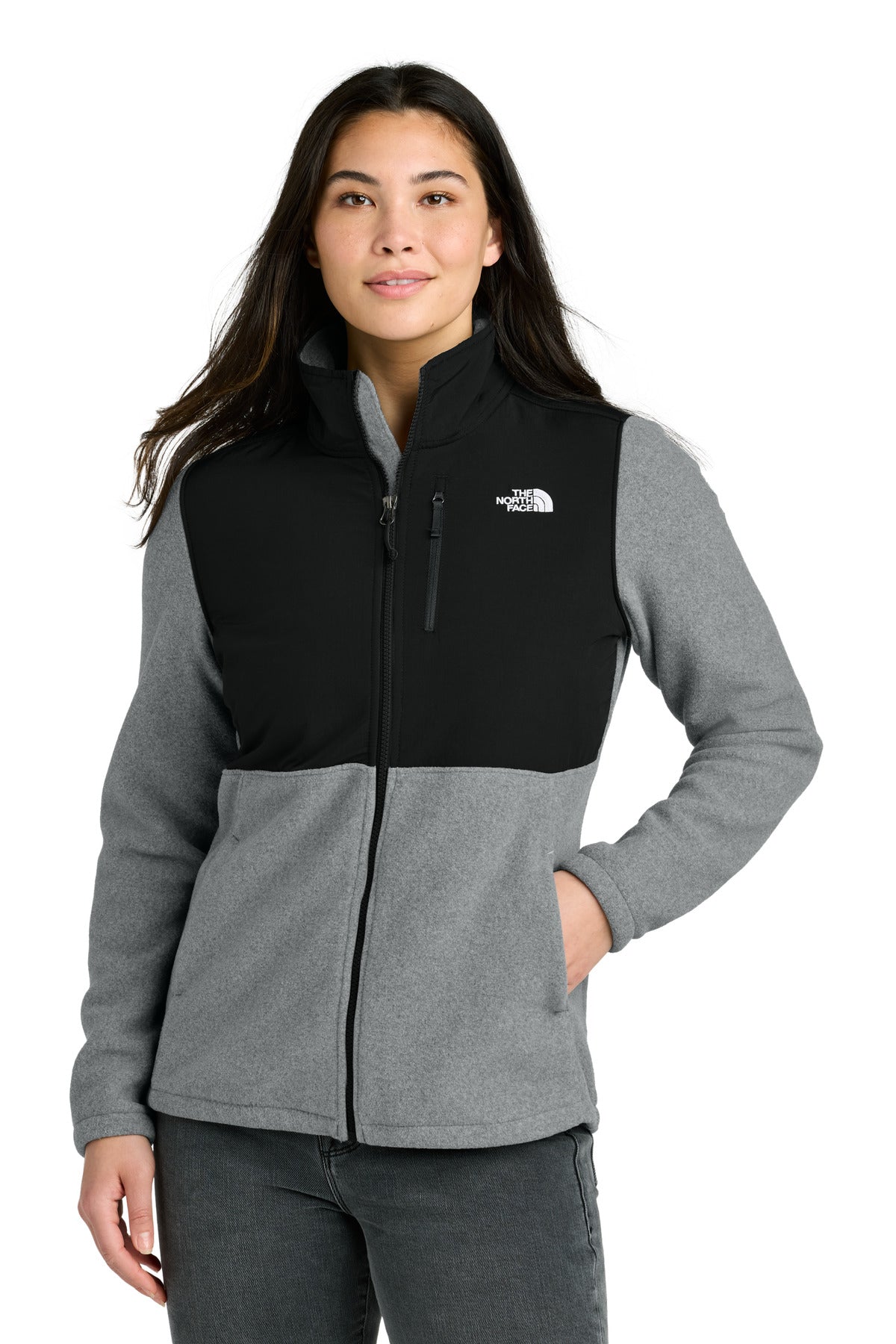 The North Face Women's Highest Peak Full-Zip Fleece Jacket NF0A8BUR TNF Medium Grey Heather/ TNF Black