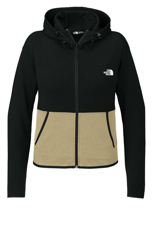 The North Face Women's Double-Knit Full-Zip Hoodie NF0A8BUT Khaki Stone/ TNF Black