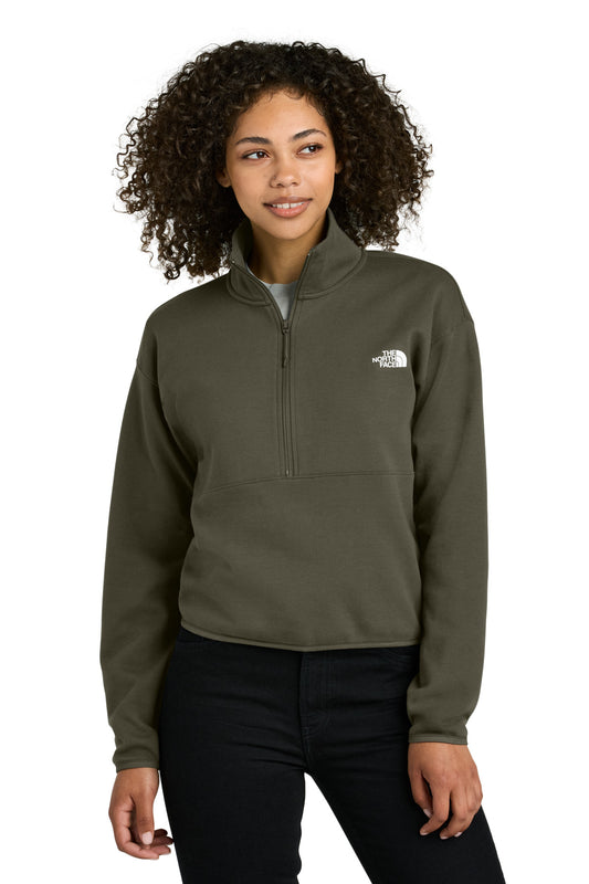 The North Face Women's Double-Knit 1/2-Zip Fleece NF0A8C5H New Taupe Green