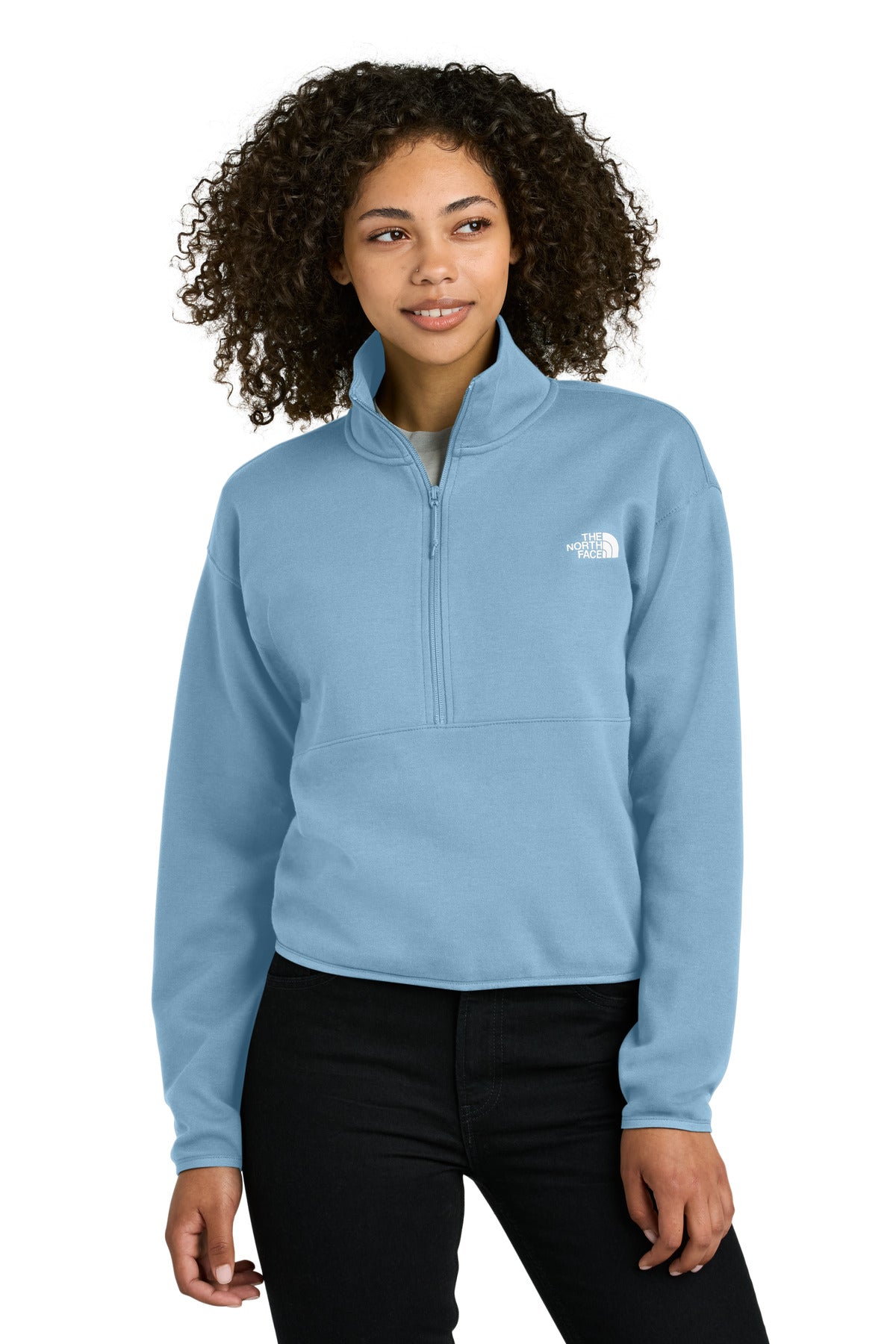 The North Face Women's Double-Knit 1/2-Zip Fleece NF0A8C5H Steel Blue