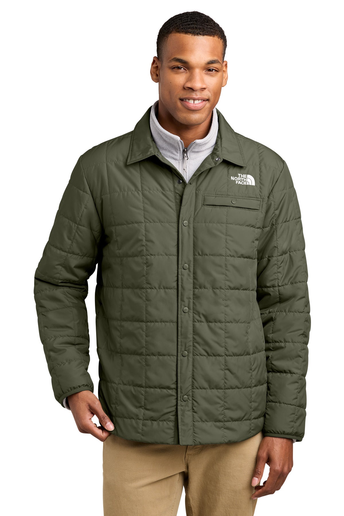 The North Face Iron Drift Quilted Shirt Jacket NF0A8JEX New Taupe Green