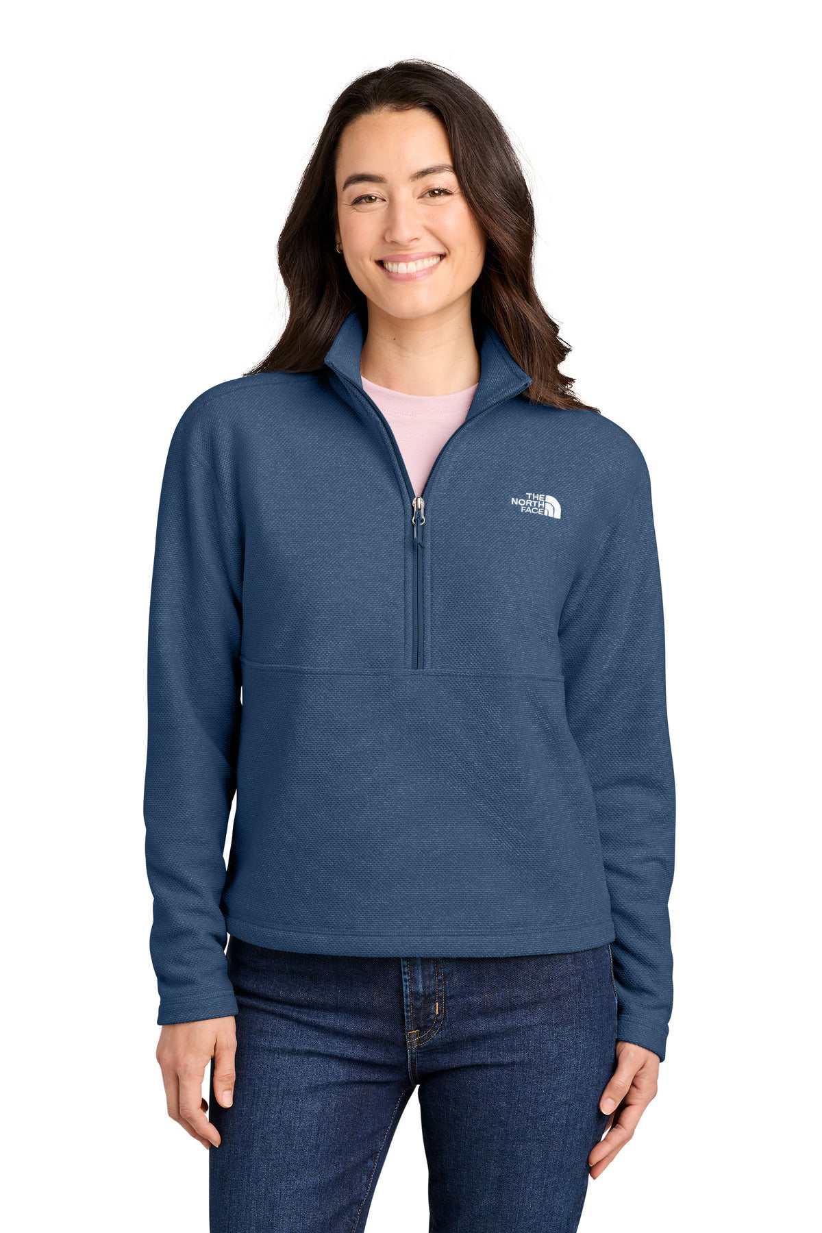 The North Face Women's Textured Pine Grove 1/2-Zip NF0A8JF7 Shady Blue Heather