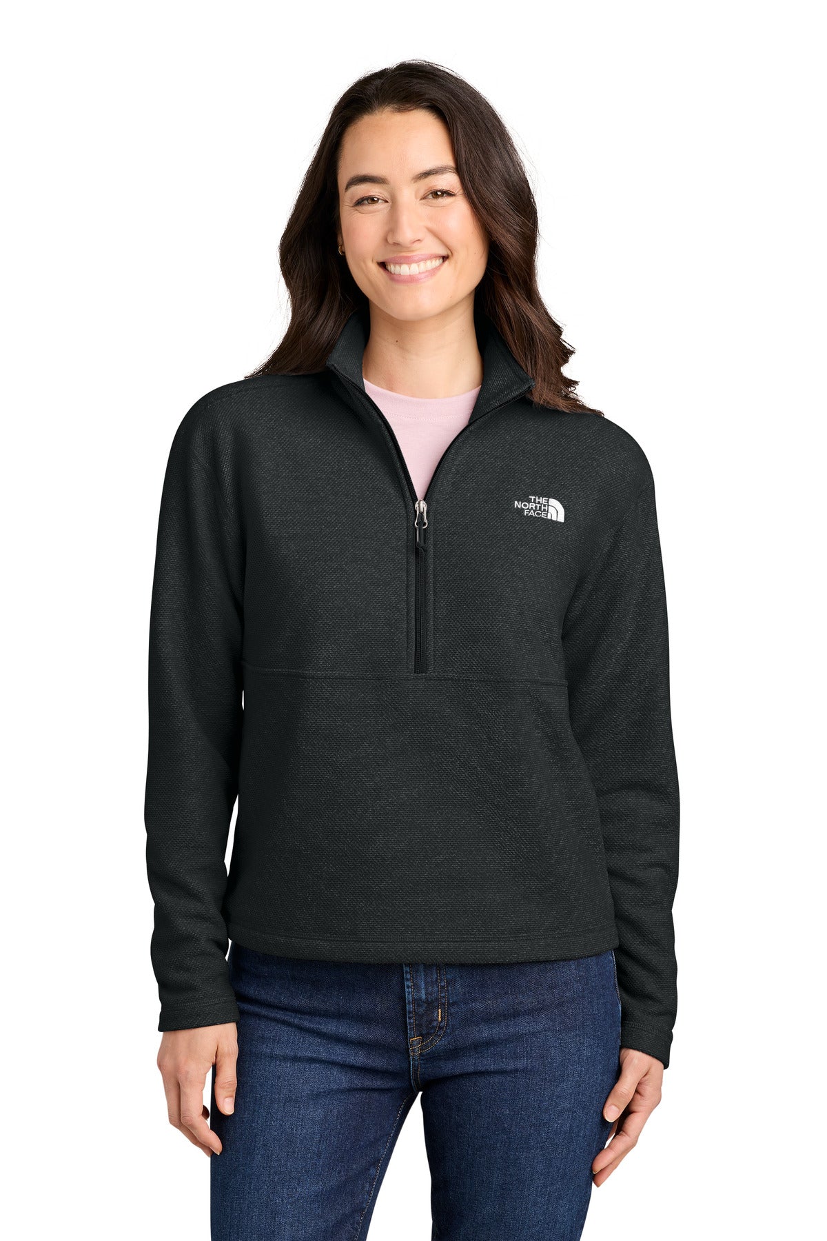 The North Face Women's Textured Pine Grove 1/2-Zip NF0A8JF7 TNF Black Heather