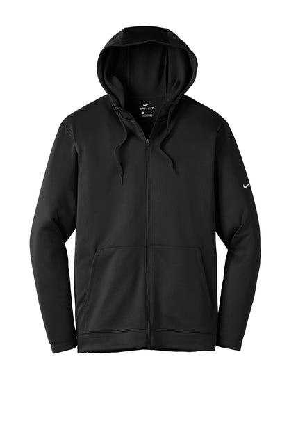 Nike Therma-FIT Full-Zip Fleece Hoodie. NKAH6259 Black