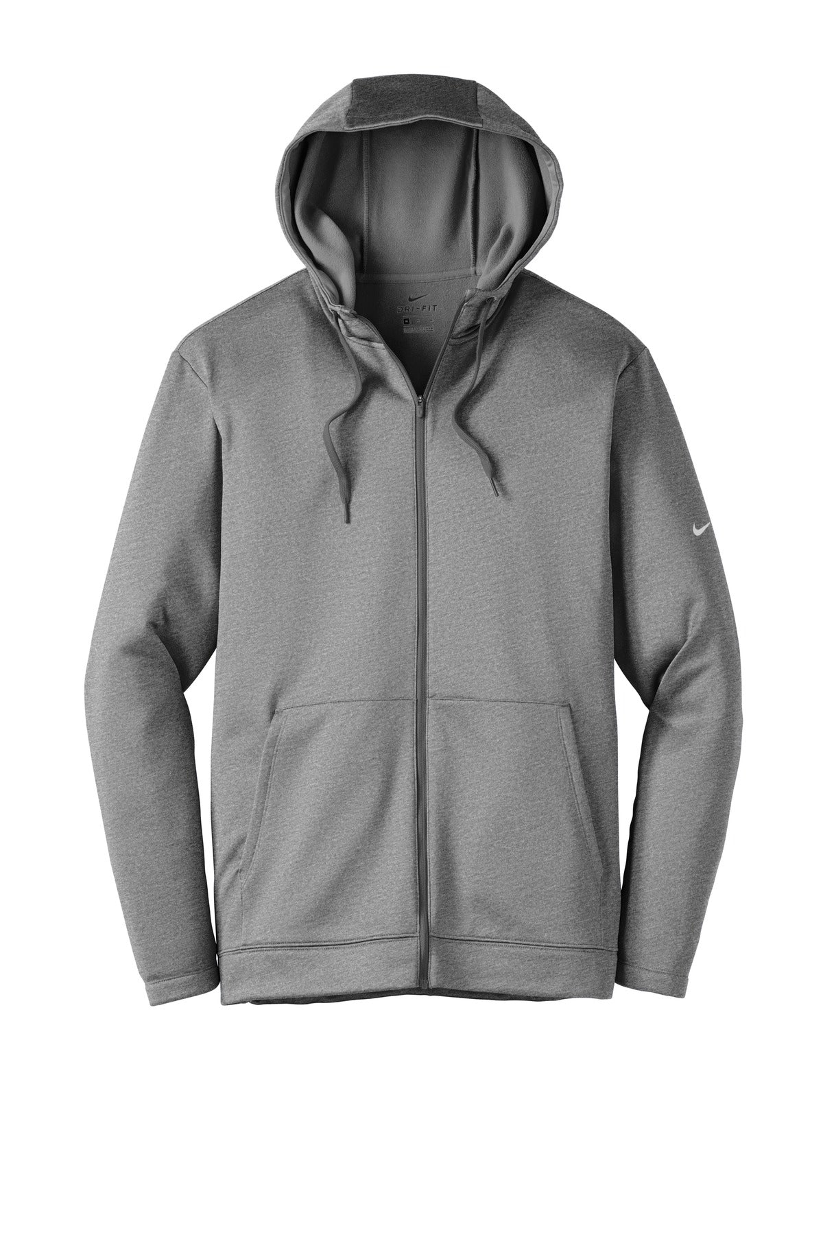 Nike Therma-FIT Full-Zip Fleece Hoodie. NKAH6259 Dark Grey Heather