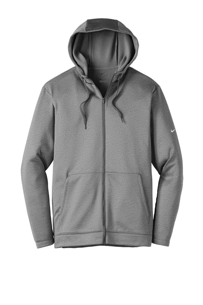Nike Therma-FIT Full-Zip Fleece Hoodie. NKAH6259 Dark Grey Heather