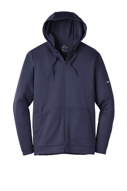 Nike Therma-FIT Full-Zip Fleece Hoodie. NKAH6259 Midnight Navy