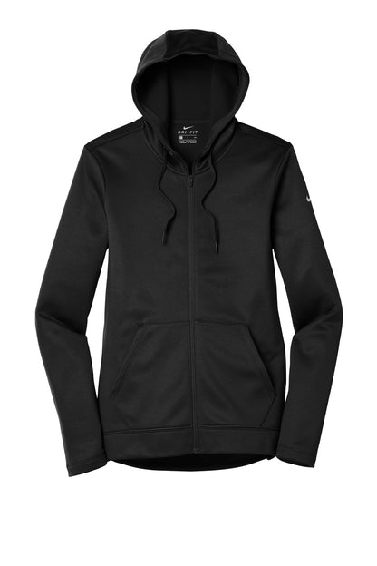 Nike Women's Therma-FIT Full-Zip Fleece Hoodie. NKAH6264 Black