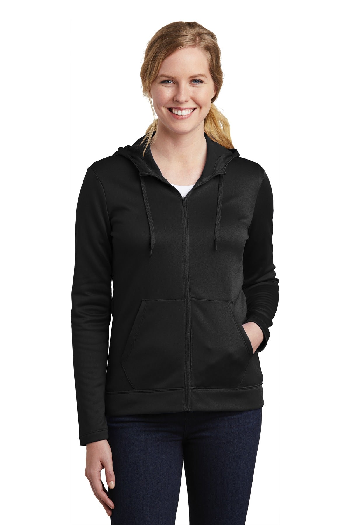 Nike Women's Therma-FIT Full-Zip Fleece Hoodie. NKAH6264 Black