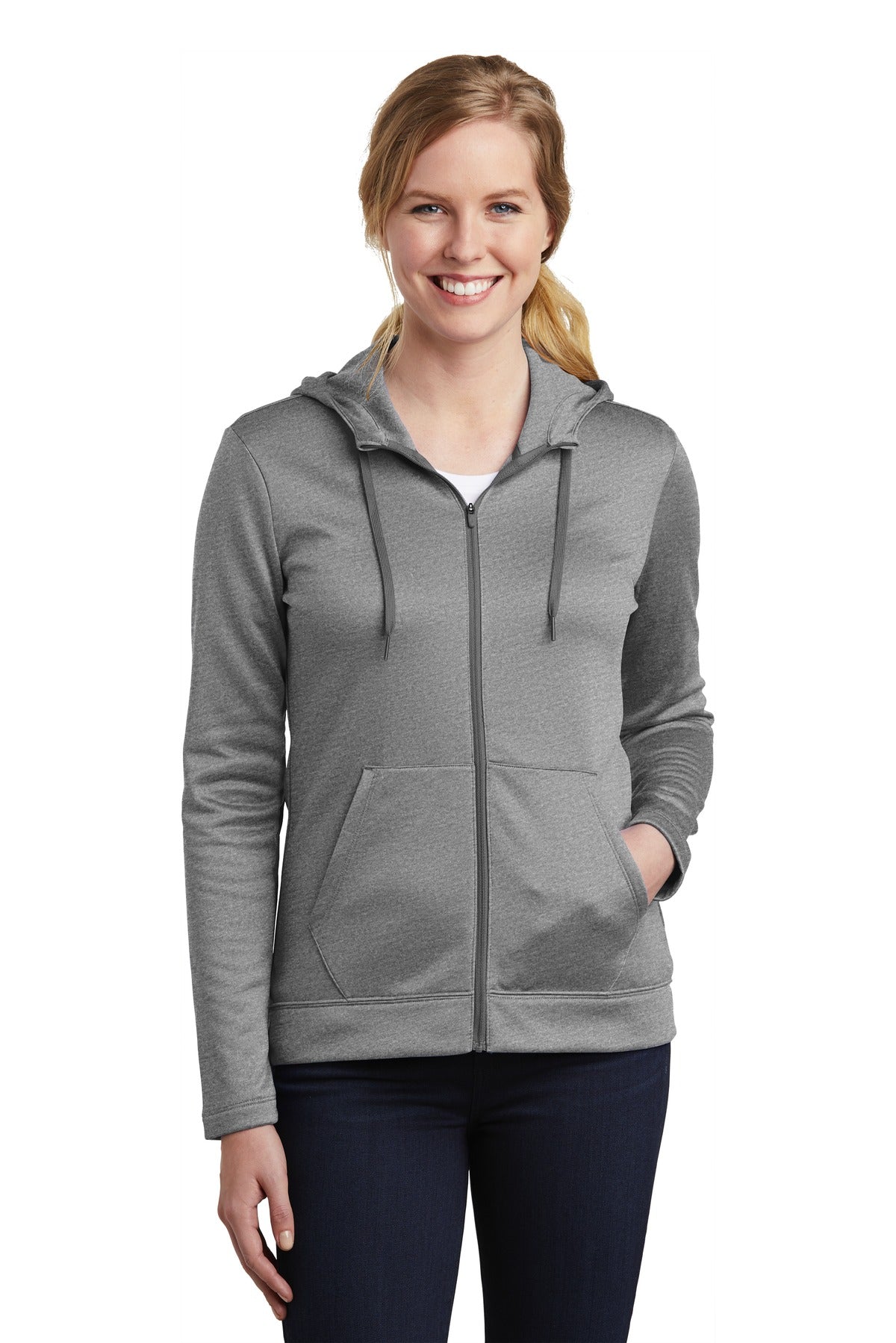 Nike Women's Therma-FIT Full-Zip Fleece Hoodie. NKAH6264 Dark Grey Heather