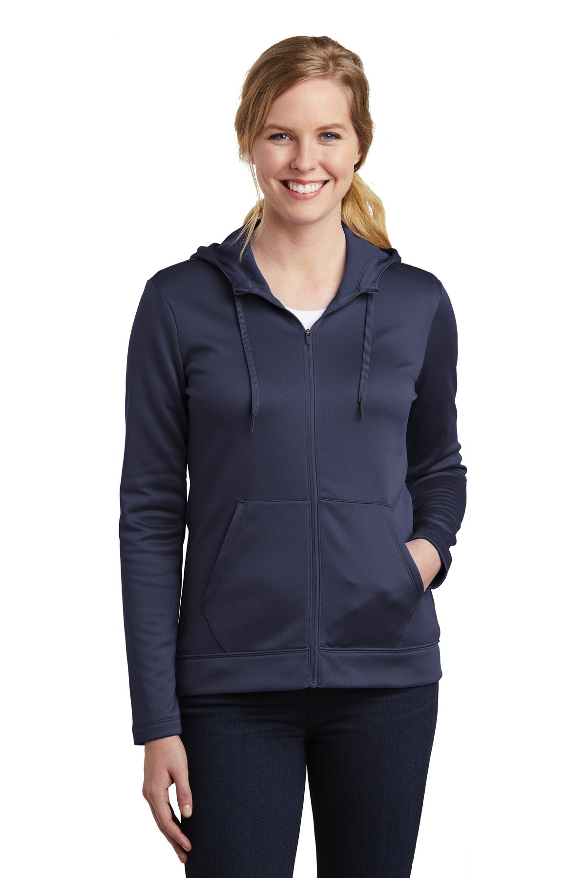 Nike Women's Therma-FIT Full-Zip Fleece Hoodie. NKAH6264 Midnight Navy