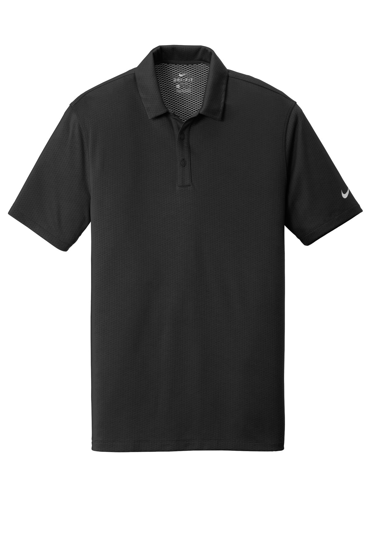 Nike Dri-FIT Hex Textured Polo. NKAH6266 Black