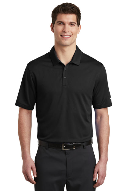Nike Dri-FIT Hex Textured Polo. NKAH6266 Black