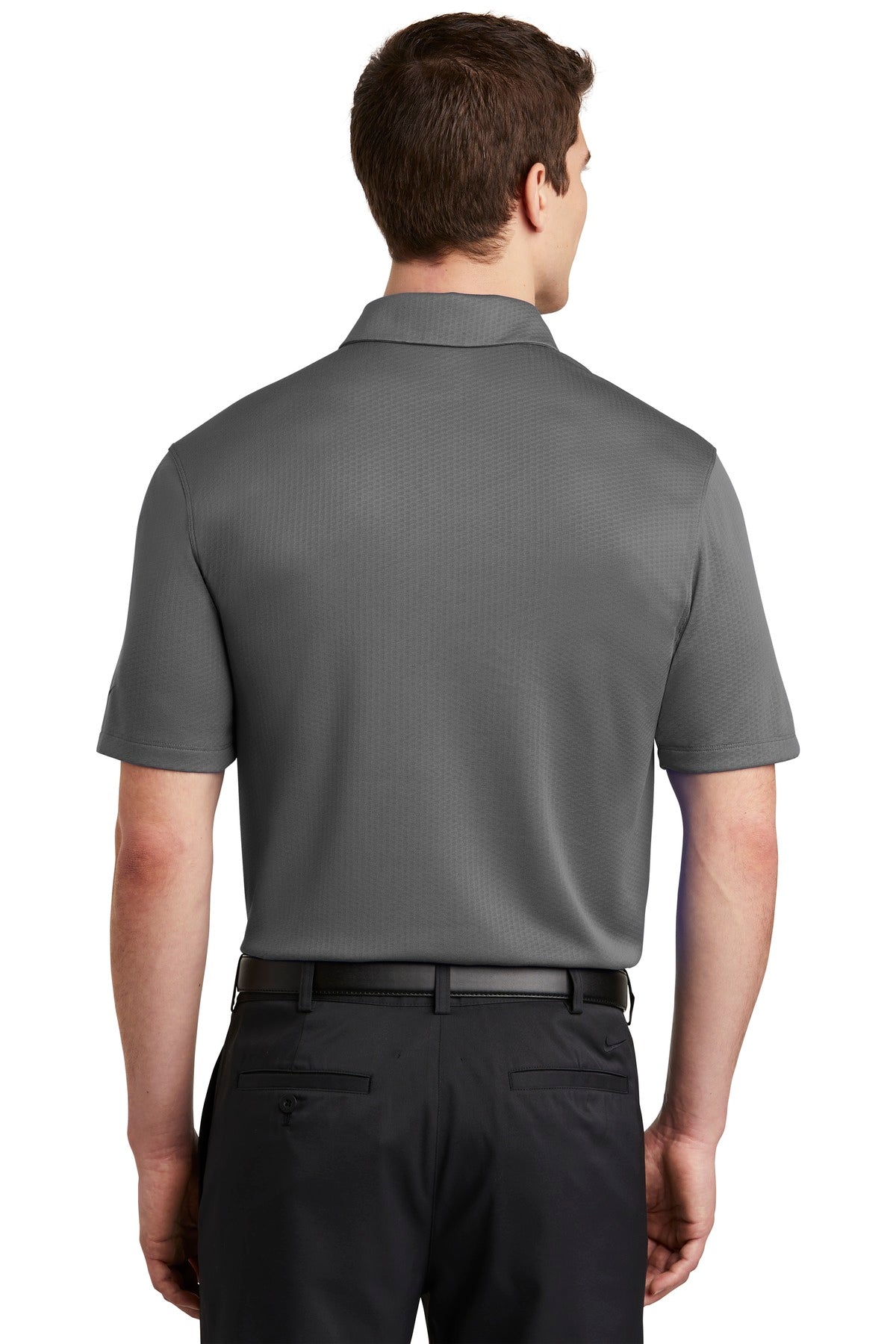 Nike Dri-FIT Hex Textured Polo. NKAH6266 Dark Grey