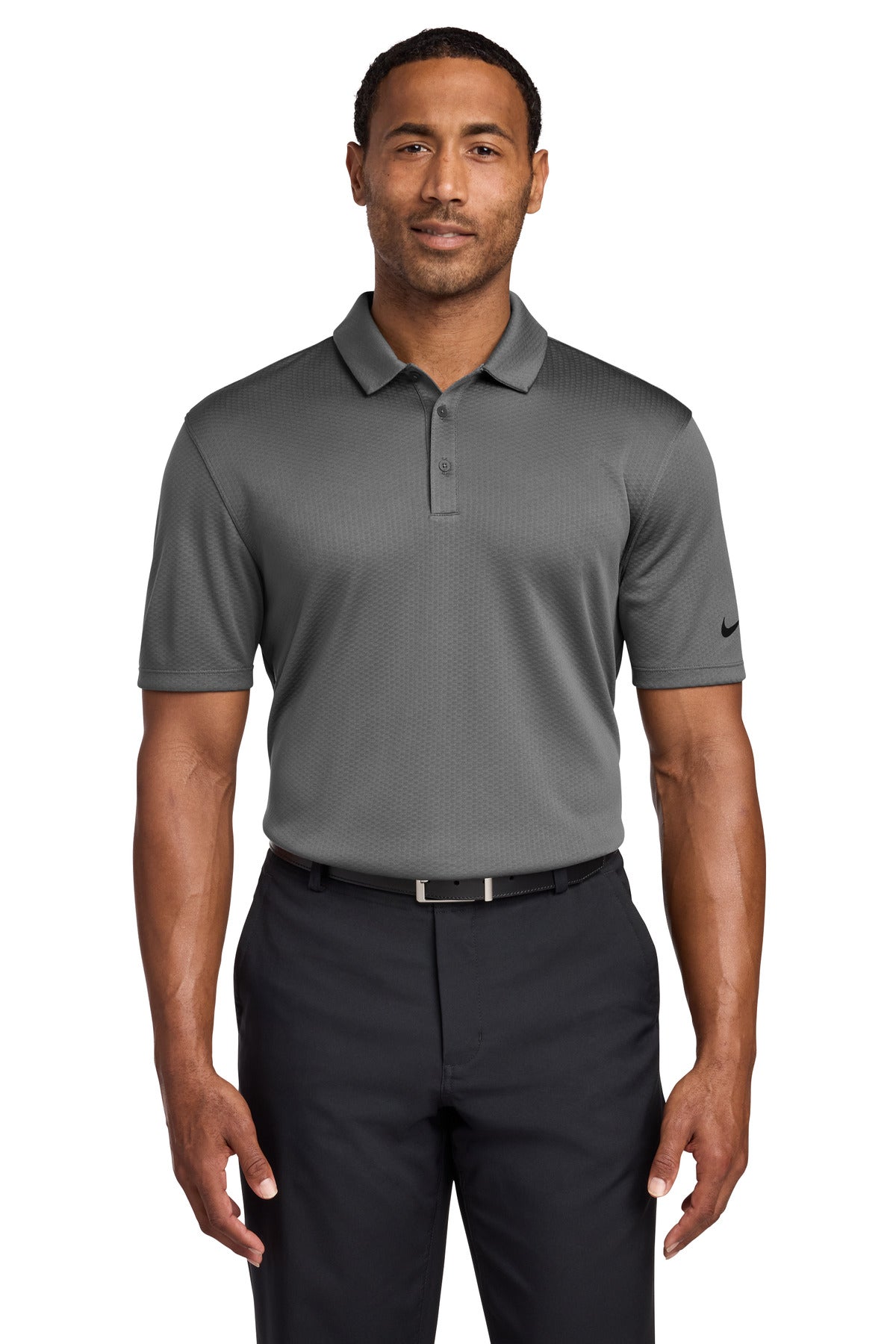 Nike Dri-FIT Hex Textured Polo NKAH6266 Dark Grey