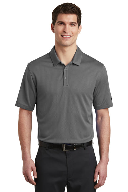 Nike Dri-FIT Hex Textured Polo. NKAH6266 Dark Grey