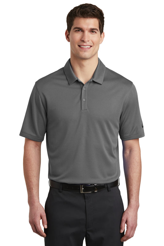 Nike Dri-FIT Hex Textured Polo. NKAH6266 Dark Grey