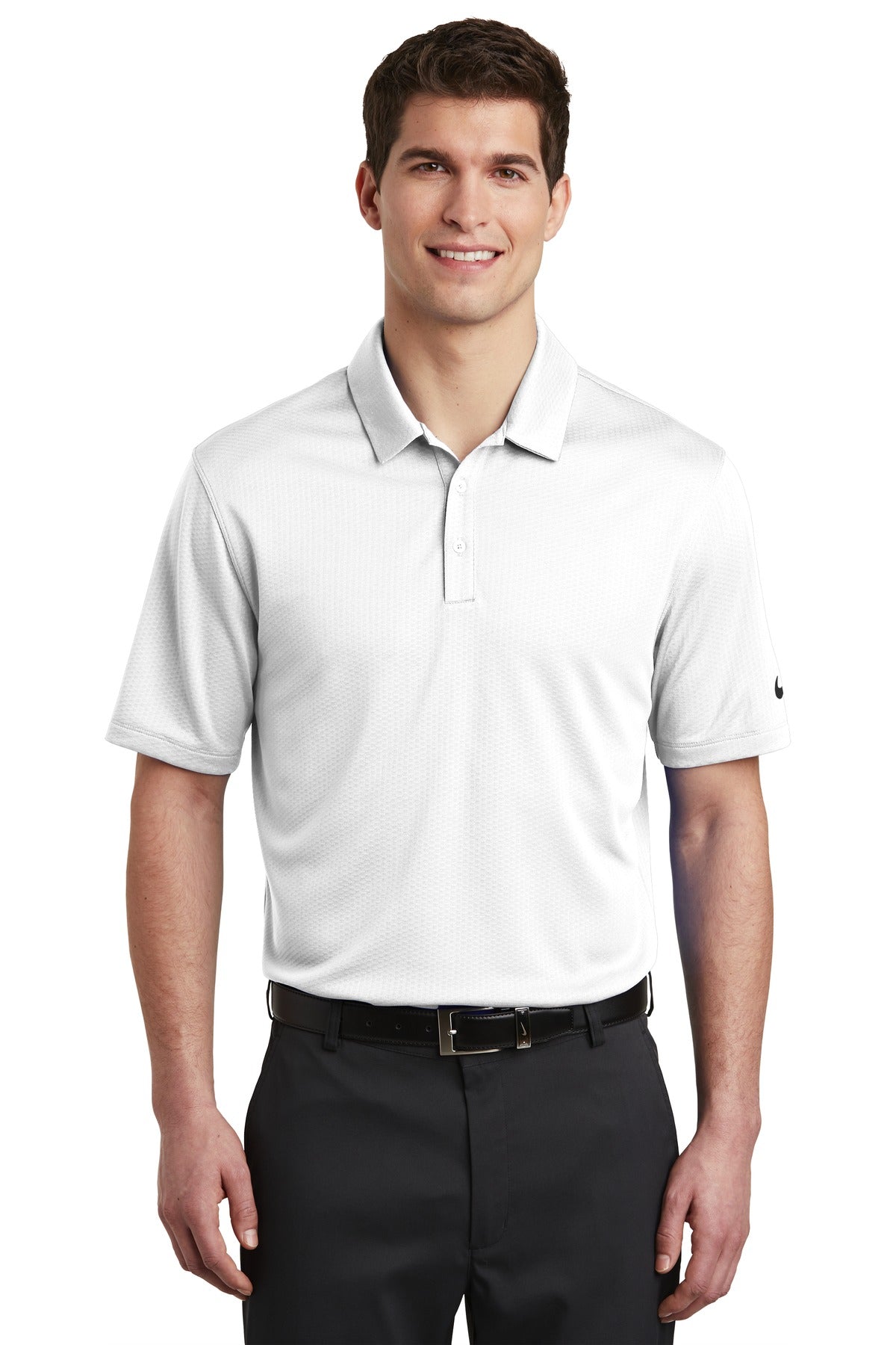 Nike Dri-FIT Hex Textured Polo. NKAH6266 White