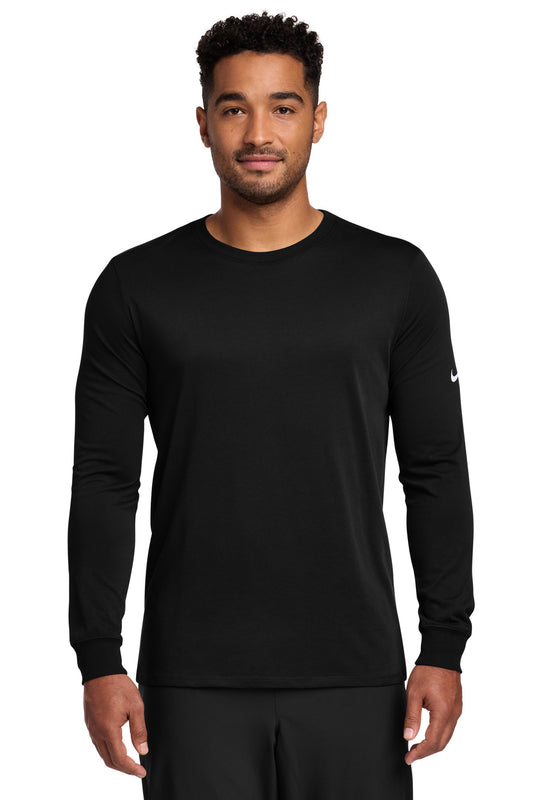 Nike Dri-FIT Cotton/Poly Long Sleeve Tee NKBQ5230 Black