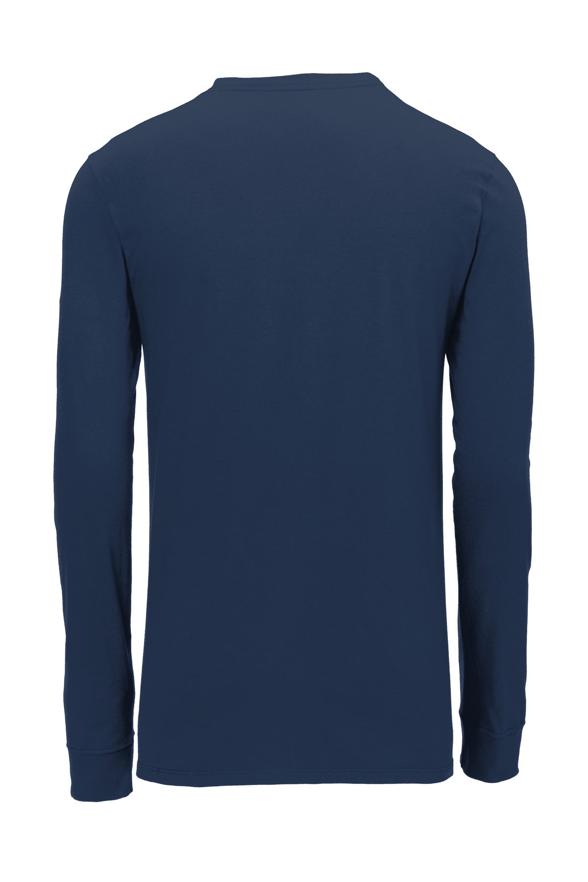 Nike Dri-FIT Cotton/Poly Long Sleeve Tee. NKBQ5230 College Navy