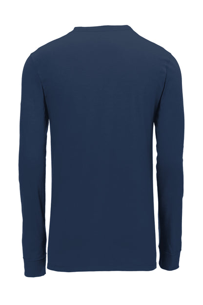 Nike Dri-FIT Cotton/Poly Long Sleeve Tee. NKBQ5230 College Navy