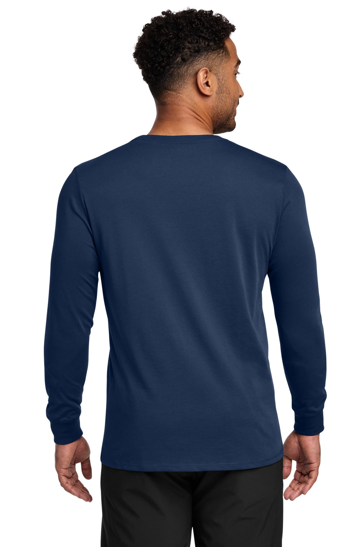 Nike Dri-FIT Cotton/Poly Long Sleeve Tee NKBQ5230 College Navy