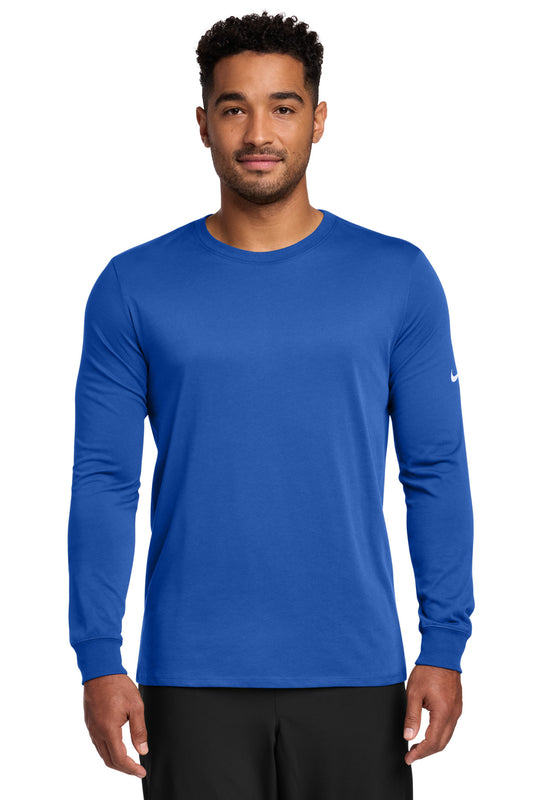 Nike Dri-FIT Cotton/Poly Long Sleeve Tee NKBQ5230 Rush Blue