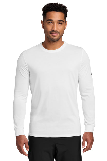 Nike Dri-FIT Cotton/Poly Long Sleeve Tee NKBQ5230 White