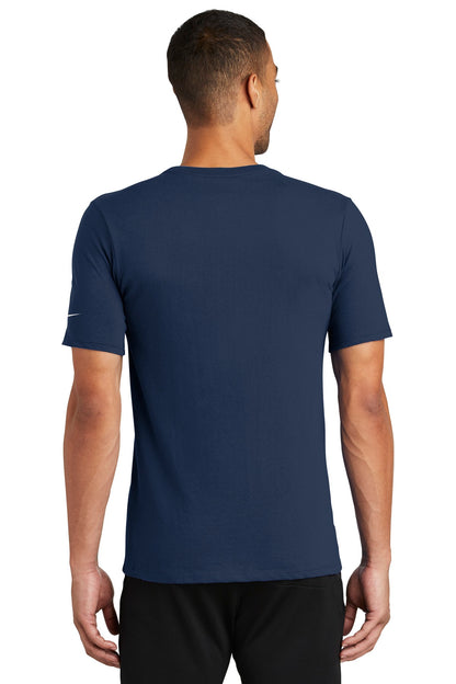 Nike Dri-FIT Cotton/Poly Tee. NKBQ5231 College Navy