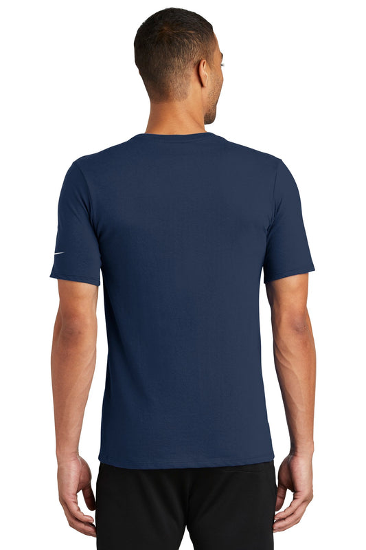 Nike Dri-FIT Cotton/Poly Tee. NKBQ5231 College Navy