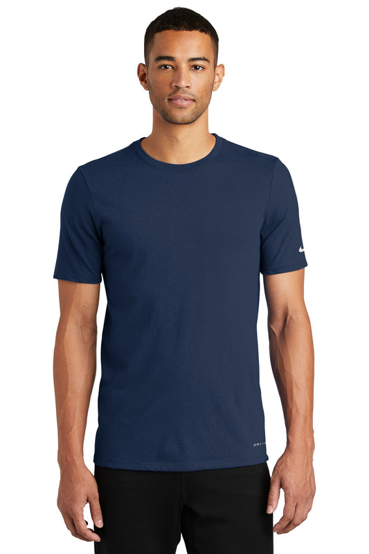 Nike Dri-FIT Cotton/Poly Tee. NKBQ5231 College Navy