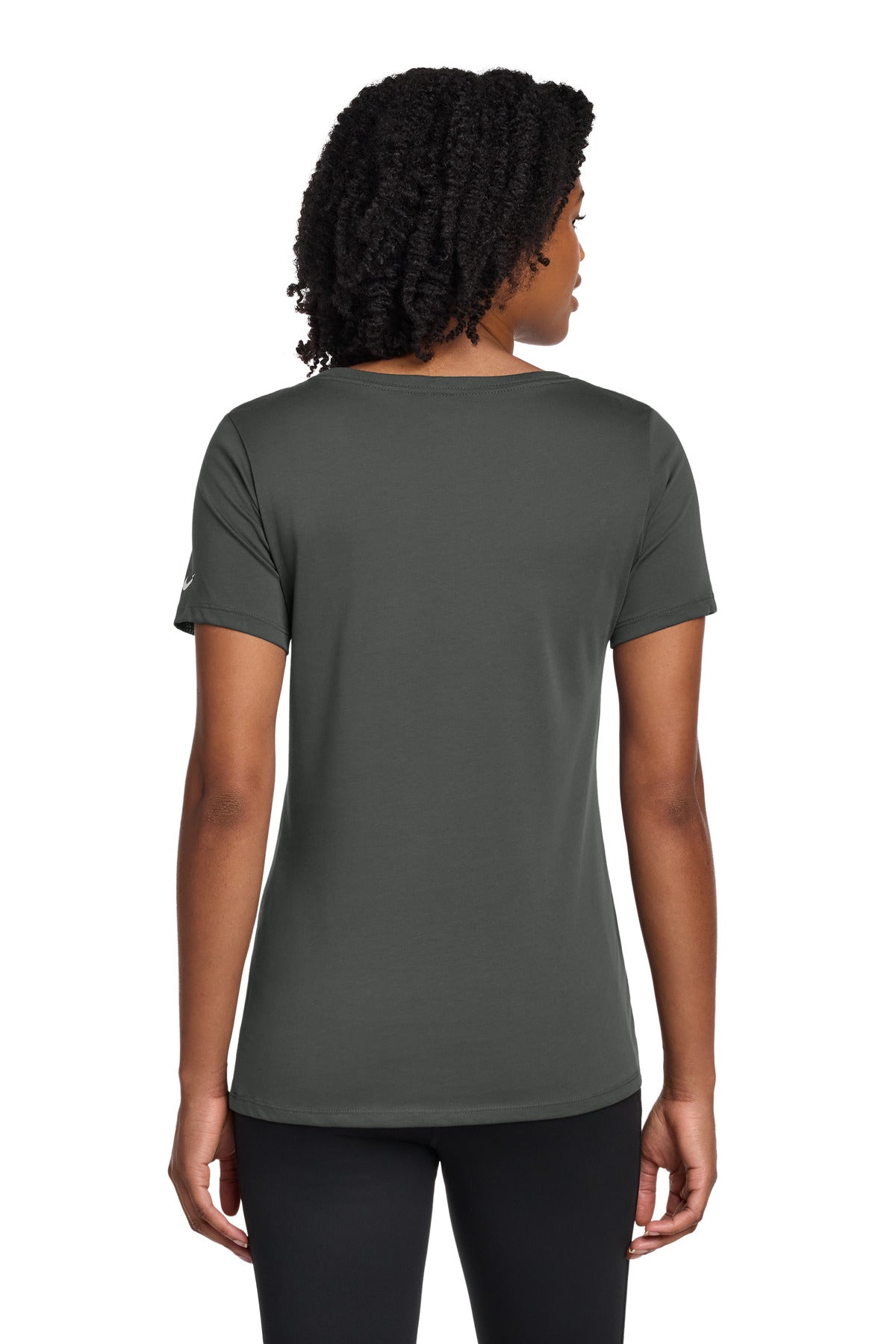 Nike Women's Dri-FIT Cotton/Poly Scoop Neck Tee NKBQ5234 Anthracite