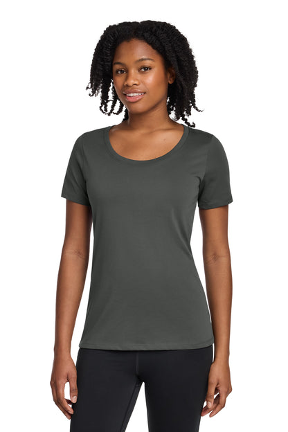 Nike Women's Dri-FIT Cotton/Poly Scoop Neck Tee NKBQ5234 Anthracite