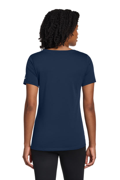 Nike Women's Dri-FIT Cotton/Poly Scoop Neck Tee NKBQ5234 College Navy