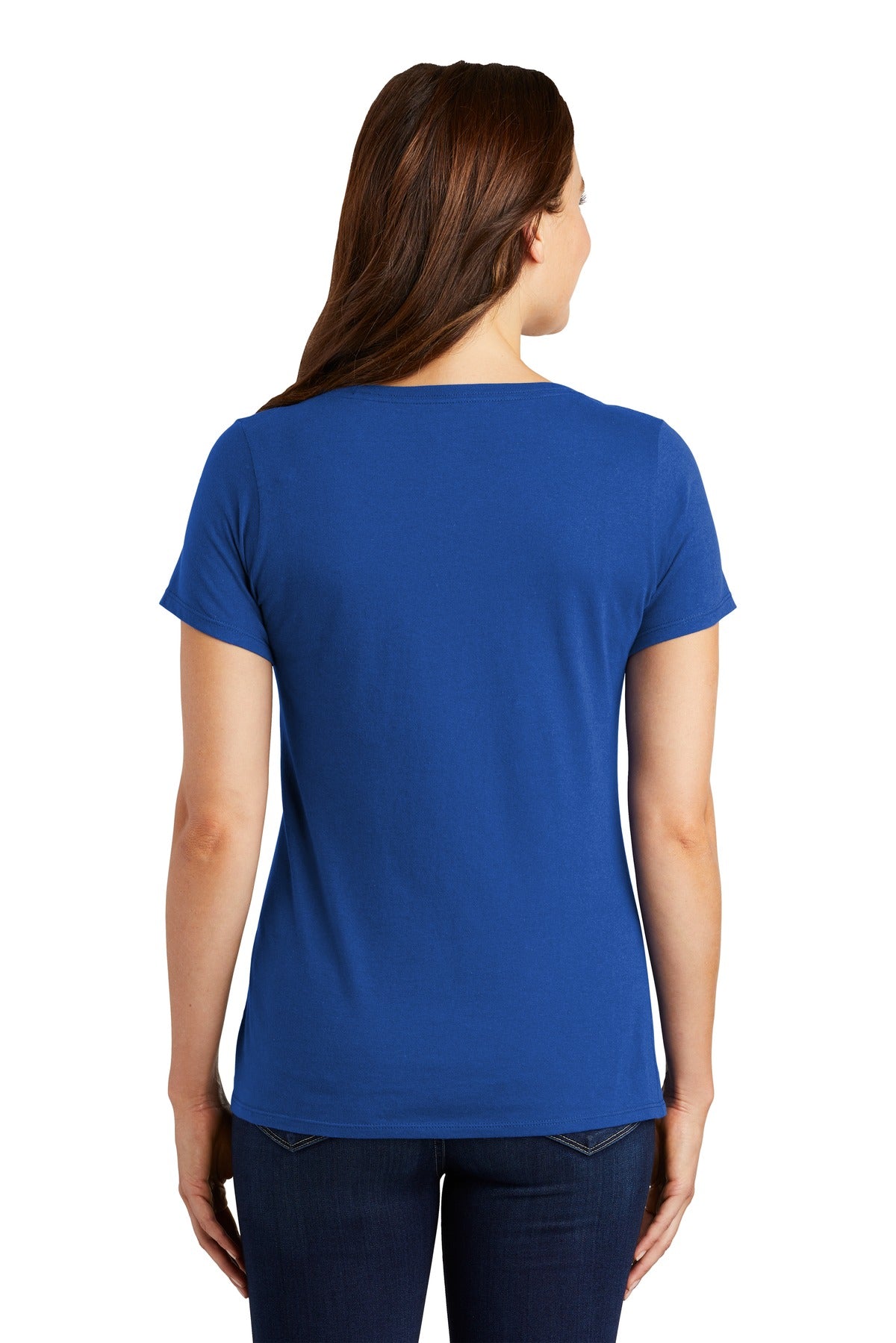 Nike Women's Dri-FIT Cotton/Poly Scoop Neck Tee. NKBQ5234 Rush Blue