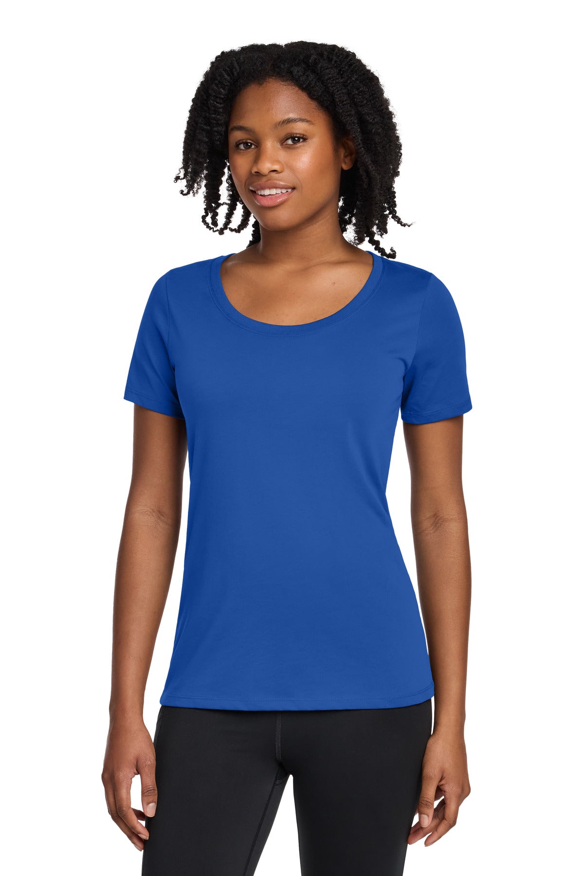 Nike Women's Dri-FIT Cotton/Poly Scoop Neck Tee NKBQ5234 Rush Blue