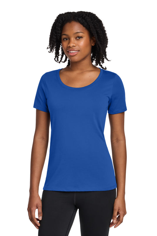 Nike Women's Dri-FIT Cotton/Poly Scoop Neck Tee NKBQ5234 Rush Blue