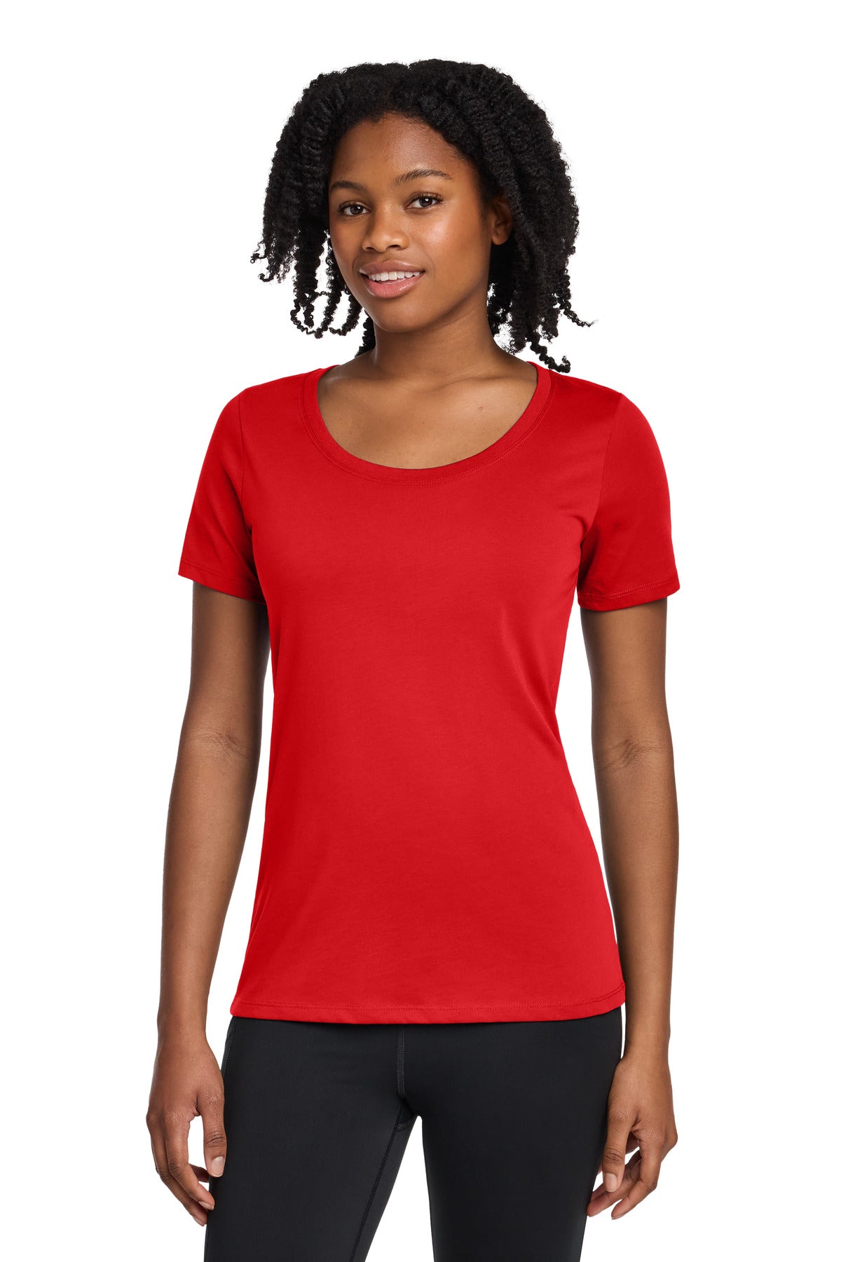 Nike Women's Dri-FIT Cotton/Poly Scoop Neck Tee NKBQ5234 University Red