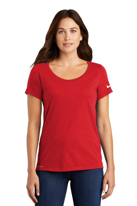 Nike Women's Dri-FIT Cotton/Poly Scoop Neck Tee. NKBQ5234 University Red